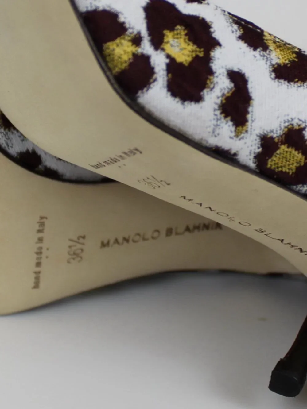 NEW Manolo Blahnik BB Leopard Print Pointed Toe Pumps Multi EU 36.5